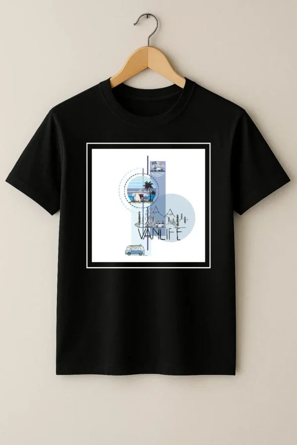 Van Design Black Shirt for Kids - Stylish & Comfortable