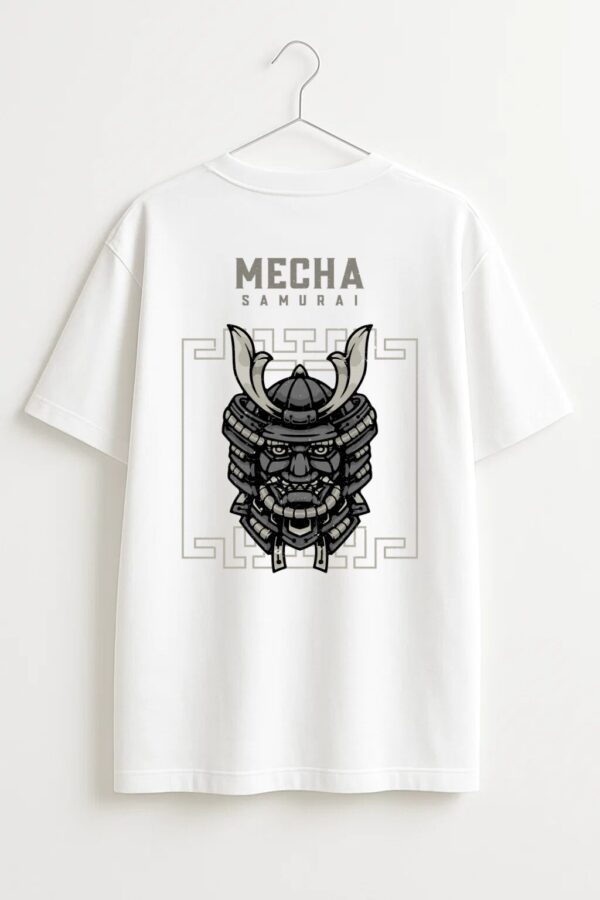 Mecha Samurai Design Oversized Shirt - Premium Streetwear with Futuristic Japanese Art